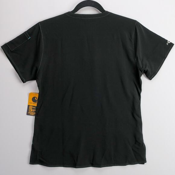 Carhartt Force Women’s Scrub Top Small Black Modern Fit V-Neck Stretch Rugged - Picture 12 of 13